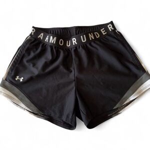 Under Armour Black Women's Performance Athletic Shorts with Branded Waistband